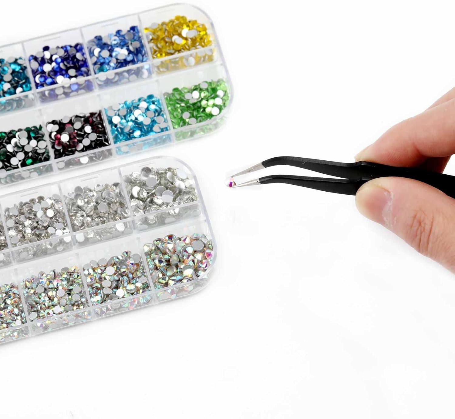 imageBeadsland 5280 Pieces Nail Art RhinestonesFlatback Rhinestones for Nail ArtCrystal Rhinestones for Nails Set Mix 12 ColorsSS10 and 6 SizesSS4SS16 for Clear and Clear AB Set 01