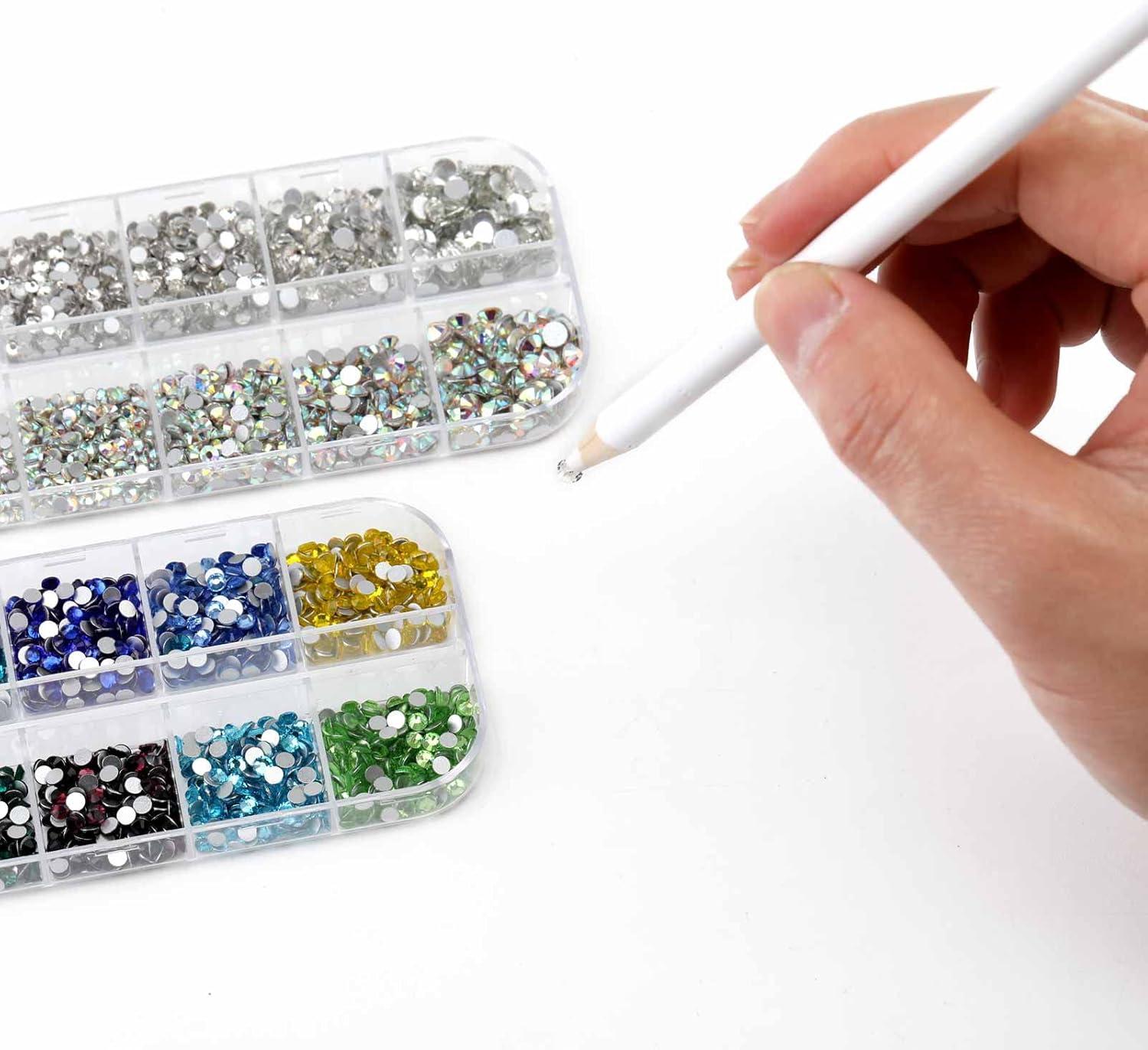 imageBeadsland 5280 Pieces Nail Art RhinestonesFlatback Rhinestones for Nail ArtCrystal Rhinestones for Nails Set Mix 12 ColorsSS10 and 6 SizesSS4SS16 for Clear and Clear AB Set 01