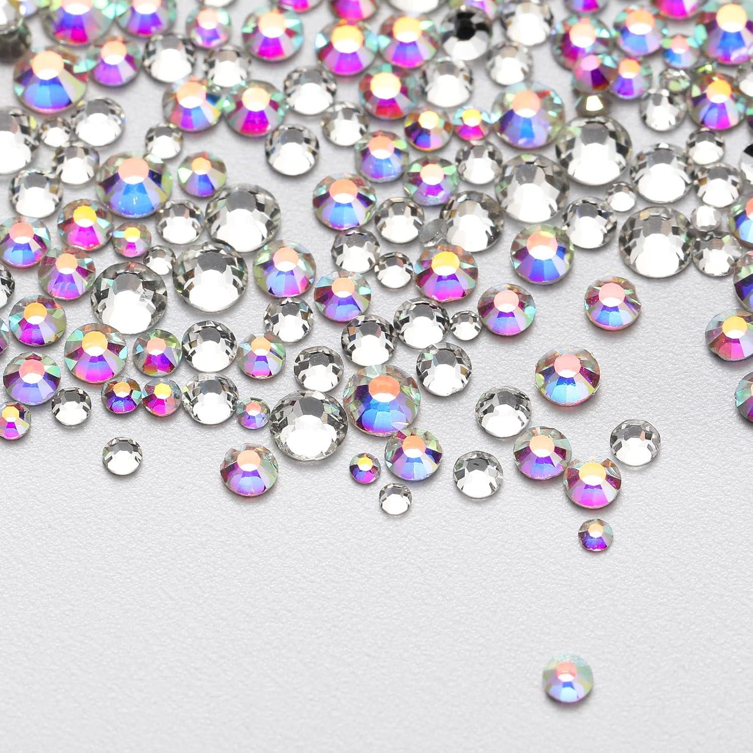imageBeadsland 5280 Pieces Nail Art RhinestonesFlatback Rhinestones for Nail ArtCrystal Rhinestones for Nails Set Mix 12 ColorsSS10 and 6 SizesSS4SS16 for Clear and Clear AB Set 01