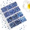 image6736pcs Hotfix Rhinestones FlatbackRoyal Blue Rhinestones for Crafts Clothes Mixed 5 Sizes Hotfix Crystals with Tweezers and Wax Pencil Kit SS6SS30SapphireLtSapphire