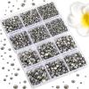 image6736pcs Hotfix Rhinestones FlatbackRoyal Blue Rhinestones for Crafts Clothes Mixed 5 Sizes Hotfix Crystals with Tweezers and Wax Pencil Kit SS6SS30SapphireBlack Diamond