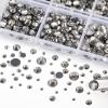 image6736pcs Hotfix Rhinestones FlatbackRoyal Blue Rhinestones for Crafts Clothes Mixed 5 Sizes Hotfix Crystals with Tweezers and Wax Pencil Kit SS6SS30SapphireBlack Diamond