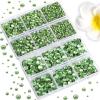 image6736pcs Hotfix Rhinestones FlatbackRoyal Blue Rhinestones for Crafts Clothes Mixed 5 Sizes Hotfix Crystals with Tweezers and Wax Pencil Kit SS6SS30SapphireLight Green