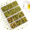 image6736pcs Hotfix Rhinestones FlatbackRoyal Blue Rhinestones for Crafts Clothes Mixed 5 Sizes Hotfix Crystals with Tweezers and Wax Pencil Kit SS6SS30SapphireLemon Yellow