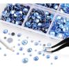 image6736pcs Hotfix Rhinestones FlatbackRoyal Blue Rhinestones for Crafts Clothes Mixed 5 Sizes Hotfix Crystals with Tweezers and Wax Pencil Kit SS6SS30SapphireLtSapphire