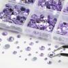 image6736pcs Hotfix Rhinestones FlatbackRoyal Blue Rhinestones for Crafts Clothes Mixed 5 Sizes Hotfix Crystals with Tweezers and Wax Pencil Kit SS6SS30SapphireViolet