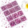 image6736pcs Hotfix Rhinestones FlatbackRoyal Blue Rhinestones for Crafts Clothes Mixed 5 Sizes Hotfix Crystals with Tweezers and Wax Pencil Kit SS6SS30SapphireDkPink