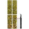 image6736pcs Hotfix Rhinestones FlatbackRoyal Blue Rhinestones for Crafts Clothes Mixed 5 Sizes Hotfix Crystals with Tweezers and Wax Pencil Kit SS6SS30SapphireLemon Yellow