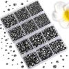 image6736pcs Hotfix Rhinestones FlatbackRoyal Blue Rhinestones for Crafts Clothes Mixed 5 Sizes Hotfix Crystals with Tweezers and Wax Pencil Kit SS6SS30SapphireHematite