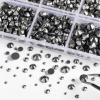 image6736pcs Hotfix Rhinestones FlatbackRoyal Blue Rhinestones for Crafts Clothes Mixed 5 Sizes Hotfix Crystals with Tweezers and Wax Pencil Kit SS6SS30SapphireHematite