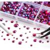image6736pcs Hotfix Rhinestones FlatbackRoyal Blue Rhinestones for Crafts Clothes Mixed 5 Sizes Hotfix Crystals with Tweezers and Wax Pencil Kit SS6SS30SapphireSiam AB