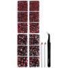 image6736pcs Hotfix Rhinestones FlatbackRoyal Blue Rhinestones for Crafts Clothes Mixed 5 Sizes Hotfix Crystals with Tweezers and Wax Pencil Kit SS6SS30SapphireDkSiam