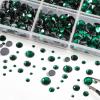 image6736pcs Hotfix Rhinestones FlatbackRoyal Blue Rhinestones for Crafts Clothes Mixed 5 Sizes Hotfix Crystals with Tweezers and Wax Pencil Kit SS6SS30SapphireEmerald