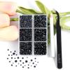 imageBeadsland 4300pcs Flatback RhinestonesGray Rhinestone Nail Gems Round Crystal Rhinestones for CraftsMixed 6 Sizes with Picking Tweezers and Wax Pencil Kit SS6SS20Black DiamondMontana