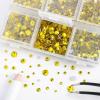 imageBeadsland 4300pcs Flatback RhinestonesGray Rhinestone Nail Gems Round Crystal Rhinestones for CraftsMixed 6 Sizes with Picking Tweezers and Wax Pencil Kit SS6SS20Black DiamondCitrimeLemon Yellow
