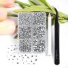 imageBeadsland 4300pcs Flatback RhinestonesGray Rhinestone Nail Gems Round Crystal Rhinestones for CraftsMixed 6 Sizes with Picking Tweezers and Wax Pencil Kit SS6SS20Black DiamondSilver Hematite
