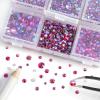 imageBeadsland 4300pcs Flatback RhinestonesGray Rhinestone Nail Gems Round Crystal Rhinestones for CraftsMixed 6 Sizes with Picking Tweezers and Wax Pencil Kit SS6SS20Black DiamondSiam AB
