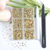 imageBeadsland 4300pcs Flatback RhinestonesGray Rhinestone Nail Gems Round Crystal Rhinestones for CraftsMixed 6 Sizes with Picking Tweezers and Wax Pencil Kit SS6SS20Black DiamondMetal Sunlight