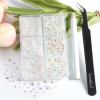 imageBeadsland 4300pcs Flatback RhinestonesGray Rhinestone Nail Gems Round Crystal Rhinestones for CraftsMixed 6 Sizes with Picking Tweezers and Wax Pencil Kit SS6SS20Black DiamondTransparent AB