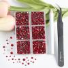 imageBeadsland 4300pcs Flatback RhinestonesGray Rhinestone Nail Gems Round Crystal Rhinestones for CraftsMixed 6 Sizes with Picking Tweezers and Wax Pencil Kit SS6SS20Black DiamondSiam