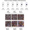 imageBeadsland 4300pcs Flatback RhinestonesGray Rhinestone Nail Gems Round Crystal Rhinestones for CraftsMixed 6 Sizes with Picking Tweezers and Wax Pencil Kit SS6SS20Black DiamondBlue Volcano
