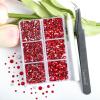 imageBeadsland 4300pcs Flatback RhinestonesGray Rhinestone Nail Gems Round Crystal Rhinestones for CraftsMixed 6 Sizes with Picking Tweezers and Wax Pencil Kit SS6SS20Black DiamondLight Siam