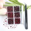 imageBeadsland 4300pcs Flatback RhinestonesGray Rhinestone Nail Gems Round Crystal Rhinestones for CraftsMixed 6 Sizes with Picking Tweezers and Wax Pencil Kit SS6SS20Black DiamondDark Siam
