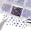 imageBeadsland 4300pcs Flatback RhinestonesGray Rhinestone Nail Gems Round Crystal Rhinestones for CraftsMixed 6 Sizes with Picking Tweezers and Wax Pencil Kit SS6SS20Black DiamondPurple Velvet