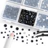 imageBeadsland 4300pcs Flatback RhinestonesGray Rhinestone Nail Gems Round Crystal Rhinestones for CraftsMixed 6 Sizes with Picking Tweezers and Wax Pencil Kit SS6SS20Black DiamondMontana
