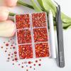 imageBeadsland 4300pcs Flatback RhinestonesGray Rhinestone Nail Gems Round Crystal Rhinestones for CraftsMixed 6 Sizes with Picking Tweezers and Wax Pencil Kit SS6SS20Black DiamondHyacinthOrange