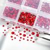 imageBeadsland 4300pcs Flatback RhinestonesGray Rhinestone Nail Gems Round Crystal Rhinestones for CraftsMixed 6 Sizes with Picking Tweezers and Wax Pencil Kit SS6SS20Black DiamondLight Siam