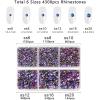 imageBeadsland 4300pcs Flatback RhinestonesGray Rhinestone Nail Gems Round Crystal Rhinestones for CraftsMixed 6 Sizes with Picking Tweezers and Wax Pencil Kit SS6SS20Black DiamondPurple Velvet