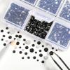 imageBeadsland 4300pcs Flatback RhinestonesGray Rhinestone Nail Gems Round Crystal Rhinestones for CraftsMixed 6 Sizes with Picking Tweezers and Wax Pencil Kit SS6SS20Black DiamondJet Black