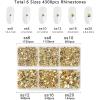 imageBeadsland 4300pcs Flatback RhinestonesGray Rhinestone Nail Gems Round Crystal Rhinestones for CraftsMixed 6 Sizes with Picking Tweezers and Wax Pencil Kit SS6SS20Black DiamondMetal Sunlight