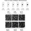 imageBeadsland 4300pcs Flatback RhinestonesGray Rhinestone Nail Gems Round Crystal Rhinestones for CraftsMixed 6 Sizes with Picking Tweezers and Wax Pencil Kit SS6SS20Black DiamondJet Black