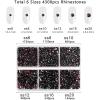 imageBeadsland 4300pcs Flatback RhinestonesGray Rhinestone Nail Gems Round Crystal Rhinestones for CraftsMixed 6 Sizes with Picking Tweezers and Wax Pencil Kit SS6SS20Black DiamondAmethyst