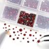 imageBeadsland 4300pcs Flatback RhinestonesGray Rhinestone Nail Gems Round Crystal Rhinestones for CraftsMixed 6 Sizes with Picking Tweezers and Wax Pencil Kit SS6SS20Black DiamondDark Siam