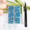 imageBeadsland 4300pcs Flatback RhinestonesGray Rhinestone Nail Gems Round Crystal Rhinestones for CraftsMixed 6 Sizes with Picking Tweezers and Wax Pencil Kit SS6SS20Black DiamondAquamarine AB