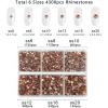 imageBeadsland 4300pcs Flatback RhinestonesGray Rhinestone Nail Gems Round Crystal Rhinestones for CraftsMixed 6 Sizes with Picking Tweezers and Wax Pencil Kit SS6SS20Black DiamondLight Peach