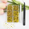 imageBeadsland 4300pcs Flatback RhinestonesGray Rhinestone Nail Gems Round Crystal Rhinestones for CraftsMixed 6 Sizes with Picking Tweezers and Wax Pencil Kit SS6SS20Black DiamondCitrimeLemon Yellow