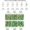 imageBeadsland 4300pcs Flatback RhinestonesGray Rhinestone Nail Gems Round Crystal Rhinestones for CraftsMixed 6 Sizes with Picking Tweezers and Wax Pencil Kit SS6SS20Black DiamondLight Green
