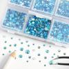 imageBeadsland 4300pcs Flatback RhinestonesGray Rhinestone Nail Gems Round Crystal Rhinestones for CraftsMixed 6 Sizes with Picking Tweezers and Wax Pencil Kit SS6SS20Black DiamondAquamarine AB
