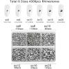 imageBeadsland 4300pcs Flatback RhinestonesGray Rhinestone Nail Gems Round Crystal Rhinestones for CraftsMixed 6 Sizes with Picking Tweezers and Wax Pencil Kit SS6SS20Black DiamondSilver Hematite
