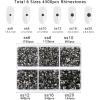 imageBeadsland 4300pcs Flatback RhinestonesGray Rhinestone Nail Gems Round Crystal Rhinestones for CraftsMixed 6 Sizes with Picking Tweezers and Wax Pencil Kit SS6SS20Black DiamondBlack Diamond