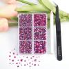 imageBeadsland 4300pcs Flatback RhinestonesGray Rhinestone Nail Gems Round Crystal Rhinestones for CraftsMixed 6 Sizes with Picking Tweezers and Wax Pencil Kit SS6SS20Black DiamondSiam AB