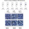 imageBeadsland 4300pcs Flatback RhinestonesGray Rhinestone Nail Gems Round Crystal Rhinestones for CraftsMixed 6 Sizes with Picking Tweezers and Wax Pencil Kit SS6SS20Black DiamondLight Sapphire
