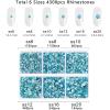 imageBeadsland 4300pcs Flatback RhinestonesGray Rhinestone Nail Gems Round Crystal Rhinestones for CraftsMixed 6 Sizes with Picking Tweezers and Wax Pencil Kit SS6SS20Black DiamondAquamarine