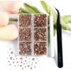imageBeadsland 4300pcs Flatback RhinestonesGray Rhinestone Nail Gems Round Crystal Rhinestones for CraftsMixed 6 Sizes with Picking Tweezers and Wax Pencil Kit SS6SS20Black DiamondLight Peach