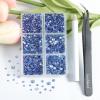 imageBeadsland 4300pcs Flatback RhinestonesGray Rhinestone Nail Gems Round Crystal Rhinestones for CraftsMixed 6 Sizes with Picking Tweezers and Wax Pencil Kit SS6SS20Black DiamondLight Sapphire