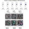 imageBeadsland 4300pcs Flatback RhinestonesGray Rhinestone Nail Gems Round Crystal Rhinestones for CraftsMixed 6 Sizes with Picking Tweezers and Wax Pencil Kit SS6SS20Black DiamondGreen Volcano